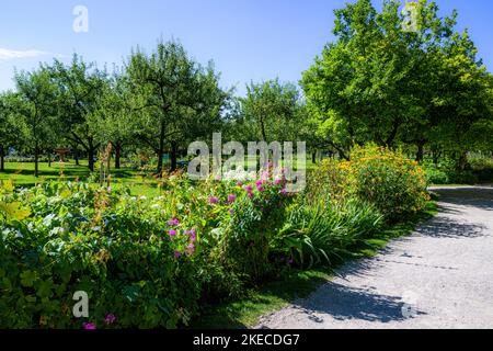 Park auf Schloss Dachau, Hofgarten, Dachau, Oberbayern, Bayern, Deutschland Stockfoto