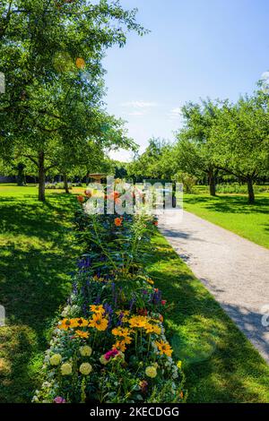 Park auf Schloss Dachau, Hofgarten, Dachau, Oberbayern, Bayern, Deutschland Stockfoto