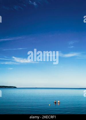Meer, Apenrad Fjord, Baden, Menschen, Landschaft, Varnaes, Dänemark Stockfoto