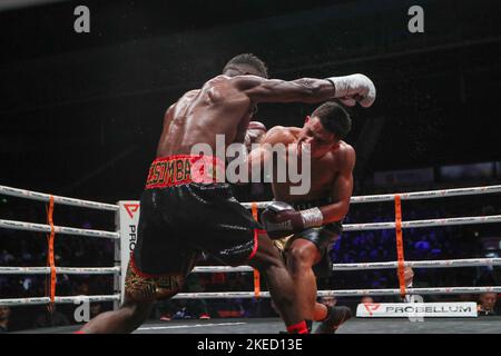 Sheffield, Großbritannien. 11.. November 2022. Marcel Braithwaite besiegt Thomas Essomba während des Probellums: Sunny Edwards vs Felix Alvarado in der utilita Arena, Sheffield, Großbritannien, 11.. November 2022 ( Credit: Dan Cooke/Alamy Live News Stockfoto