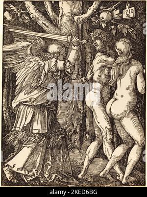 Die Vertreibung aus dem Paradies. Albrecht Dürer. 1510 Stockfoto