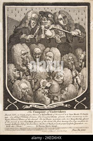 Die Gesellschaft der Bestatter. William Hogarth, 1736. Stockfoto