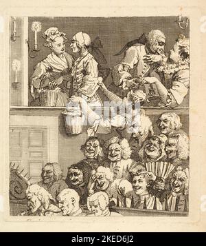 Das Lachende Publikum. William Hogarth. Dezember 1733. Stockfoto