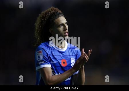 Birmingham, Großbritannien. 11.. November 2022. Hannibal Mejbri #6 von Birmingham City während des Sky Bet Championship-Spiels Birmingham City gegen Sunderland in St Andrews, Birmingham, Großbritannien, 11.. November 2022 (Foto von Nick Browning/News Images) in Birmingham, Großbritannien am 11/11/2022. (Foto von Nick Browning/News Images/Sipa USA) Quelle: SIPA USA/Alamy Live News Stockfoto