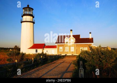 Der Leuchtturm von North Truro steht in der Nähe der Spitze von Cape Cod Stockfoto
