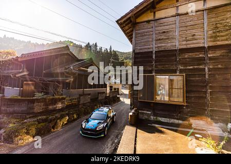 32 ANEAR Luke (aus), SARANDIS Andrew (aus), Ford Fiesta Mk II, Aktion während der Rallye Japan 2022, 13. Runde der WRC World Rally Car Championship 2022, vom 10. Bis 13. November 2022 in Nagoya, Japan - Foto Nikos Katikis / DPPI Stockfoto