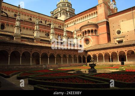 Ein Besuch im Kloster von Pavia, Italien Stockfoto