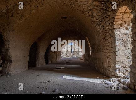 Innere gewölbte Decke 12. Jahrhundert Kerak Crusader Castle Jordan 1 Stockfoto