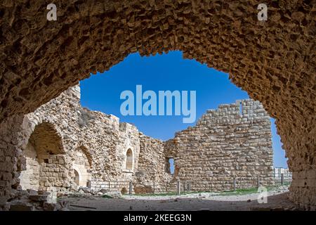 Teil der Ruinen 12. Jahrhundert Kerak Crusader Castle Jordan 1 Stockfoto