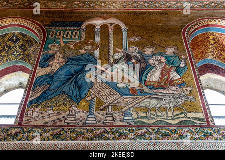 Das Innere Der Kathedrale Von Monreale, Palermo, Sizilien, Italien. Stockfoto