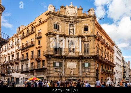 Quattro Canti, Palermo, Sizilien, Italien. Stockfoto