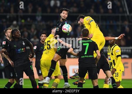 MÖNCHENGLADBACH, DEUTSCHLAND - 11. NOVEMBER 2022: Das Fußballspiel der Bundesliga Borussia Mönchengladbach gegen Borussia Dortmund Stockfoto