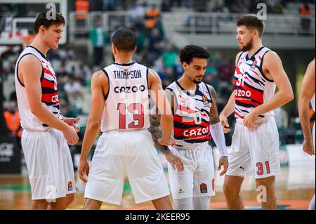 Athen, Lombardei, Griechenland. 11.. November 2022. Spieler von Cazoo Bakonia während der Euroleague, Runde 7, Spiel zwischen Panathinaikos Athens und Cazoo Bakonia im OAKA Stadion am 11. November 2022 in Athen, Griechenland. (Bild: © Stefanos Kyriazis/ZUMA Press Wire) Stockfoto