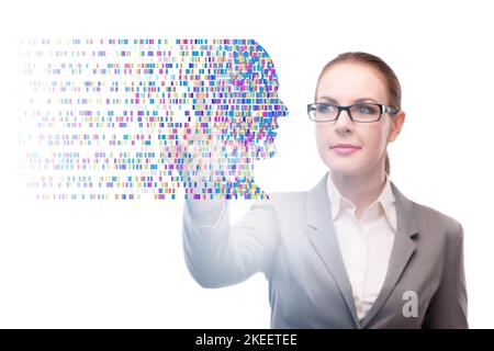 Geschäftsfrau im Genom-Datenkonzept Stockfoto