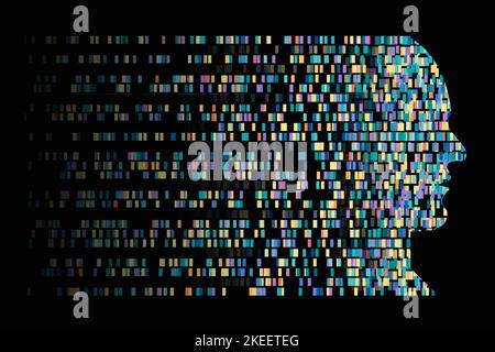 Illustration des Genom-Datencodes Stockfoto