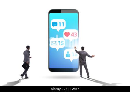 Geschäftsmann im mobilen Kommunikationskonzept Stockfoto