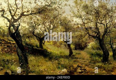Josep Masriera, Detail of Llavaneres, 1890, Öl auf Leinwand, Museu Nacional d'Art de Catalunya, Barcelona, Spanien. Stockfoto