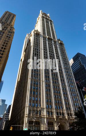 Das Woolworth Building ist eine historische Ikone in Lower Manhattan, NYC, USA 2022 Stockfoto