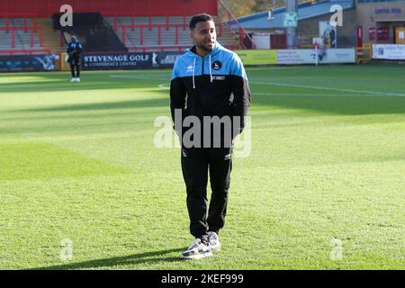 Stevenage am Samstag, den 12.. November 2022. Vor dem Sky Bet League 2-Spiel zwischen Stevenage und Hartlepool United im Lamex Stadium, Stevenage am Samstag, 12.. November 2022. (Kredit: John Cripps | MI Nachrichten) Kredit: MI Nachrichten & Sport /Alamy Live Nachrichten Stockfoto