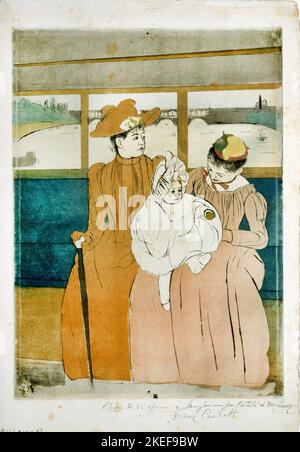 Mary Cassatt, im Omnibus, um 1890-1891, Trockenpunkt und Aquatinta auf Papier, National Portrait Gallery, Washington, USA Stockfoto