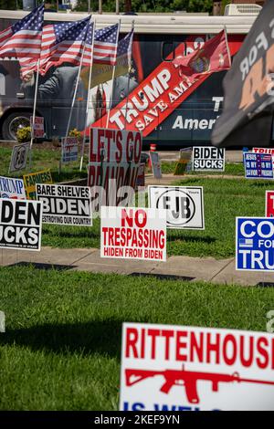 Amerikanische Wahlen - Ausdrücke in "Trump Town" Boonesmill, Virginia Stockfoto