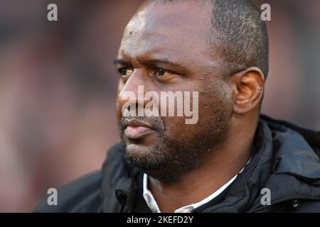 Nottingham, Großbritannien. Samstag, 12.. November 2022. Patrick Vieria, Manager von Crystal Palace während des Premier League-Spiels zwischen Nottingham Forest und Crystal Palace am City Ground, (Kredit: Jon Hobley | MI News) Kredit: MI News & Sport /Alamy Live News Stockfoto