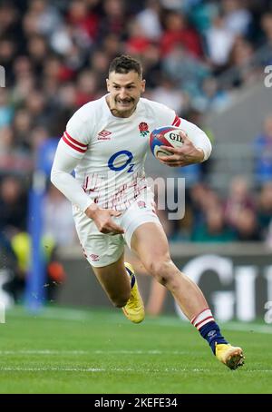 Der englische Jonny May während des Autumn International-Spiels im Twickenham Stadium, London. Bilddatum: Samstag, 12. November 2022. Stockfoto