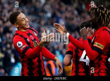 Marcus Tavernier von Bournemouth feiert das erste Tor ihrer Spielmannschaft während des Spiels in der Premier League im Vitality Stadium in Bournemouth. Bilddatum: Samstag, 12. November 2022. Stockfoto