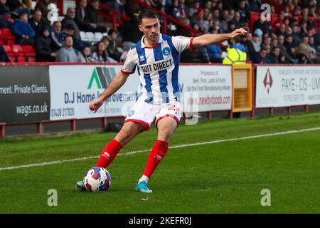 Stevenage am Samstag, den 12.. November 2022. Reghan Tumilty von Hartlepool United während der zweiten Hälfte des Spiels der Sky Bet League 2 zwischen Stevenage und Hartlepool United am Samstag, den 12.. November 2022, im Lamex Stadium in Stevenage. (Kredit: John Cripps | MI Nachrichten) Kredit: MI Nachrichten & Sport /Alamy Live Nachrichten Stockfoto