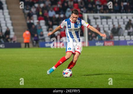 Stevenage am Samstag, den 12.. November 2022. Reghan Tumilty von Hartlepool United während der zweiten Hälfte des Spiels der Sky Bet League 2 zwischen Stevenage und Hartlepool United am Samstag, den 12.. November 2022, im Lamex Stadium in Stevenage. (Kredit: John Cripps | MI Nachrichten) Kredit: MI Nachrichten & Sport /Alamy Live Nachrichten Stockfoto