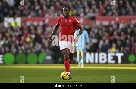 Nottingham, Nottinghamshire, Großbritannien. 12.. November 2022. Willy Boly (Nottingham Forest) während des Spiels der Crystal Palace Premier League in Nottingham Forest V auf dem City Ground, Nottingham, Großbritannien. Quelle: MARTIN DALTON/Alamy Live News Stockfoto