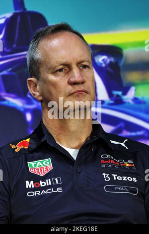 FIA Pressekonferenz mit Paul Monaghan (GBR) Red Bull Racing Chief Engineer, Portrait während der Formel 1 Heineken Grande Premio de São Paulo 2022, Sao Paulo Grand Prix Grand Prix 2022, 21. Runde der FIA Formel 1 Weltmeisterschaft 2022 vom 11. Bis 13. November, 2022 auf dem Interlagos Circuit, in Sao Paulo, Brasilien - Foto DPPI Stockfoto