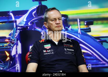 FIA Pressekonferenz mit Paul Monaghan (GBR) Red Bull Racing Chief Engineer, Portrait während der Formel 1 Heineken Grande Premio de São Paulo 2022, Sao Paulo Grand Prix Grand Prix 2022, 21. Runde der FIA Formel 1 Weltmeisterschaft 2022 vom 11. Bis 13. November, 2022 auf dem Interlagos Circuit, in Sao Paulo, Brasilien - Foto DPPI Stockfoto