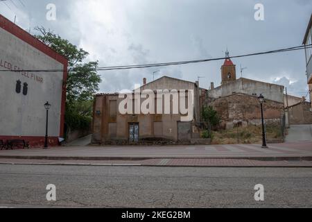 Eine landschaftlich schöne Architektur von Alcolea del Pinar in der Provinz Guadalajara Stockfoto