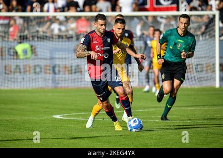 Unipol Domus, Cagliari, Italien, 12. November 2022, Gaston Pereiro von Cagliari Calcio während des Spiels Cagliari Calcio gegen AC Pisa - Italienischer Fußball Serie B Stockfoto