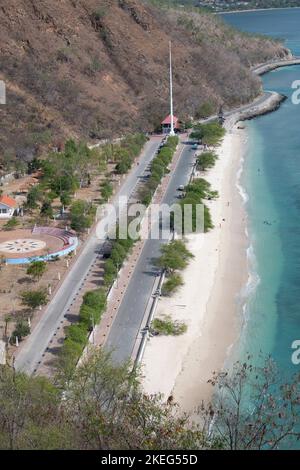 Südostasien, Osttimor alias Timor Leste, Hauptstadt von Dili. Christo Rei Public Beach. Stockfoto