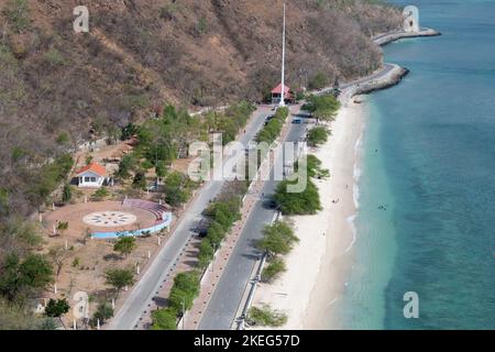 Südostasien, Osttimor alias Timor Leste, Hauptstadt von Dili. Christo Rei Public Beach. Stockfoto