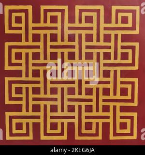 Korbweide ist ein uraltes geometrisches buryatisches traditionelles Ornament Stockfoto