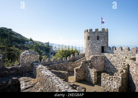 Burg halten an maurischer Burg - Sintra, Portugal Stockfoto