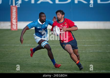 Madrid, Spanien. 12.. November 2022. Rugby, Villa de Madrid Challenge Trophy Spanien gegen Namibia. Complutense Central Stadium, Madrid, Spanien. Kredit: EnriquePSans/Alamy Live Nachrichten Stockfoto