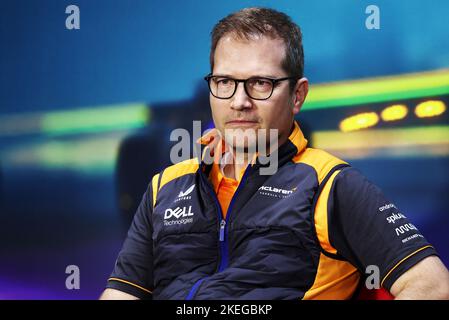 FIA Pressekonferenz mit Andreas Seidl, McLaren Managing Director, Portrait während der Formel 1 Heineken Grande Premio de SÃ£o Paulo 2022, Sao Paulo Grand Prix Grand Prix 2022, 21. Lauf der FIA Formel 1 Weltmeisterschaft 2022 vom 11. Bis 13. November 2022 auf dem Interlagos Circuit, In Sao Paulo, Brasilien - Foto: Dppi/DPPI/LiveMedia Stockfoto