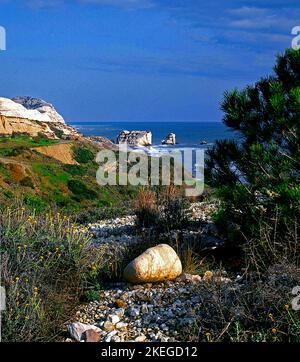 Petra tou Romiou 'Aphrodites Rock', Zypern. Stockfoto