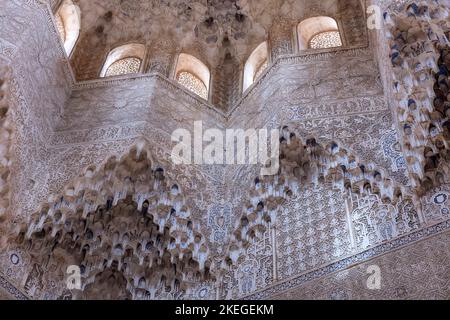 Details Islamische Architektur Alhambra, Granada, Spanien Stockfoto