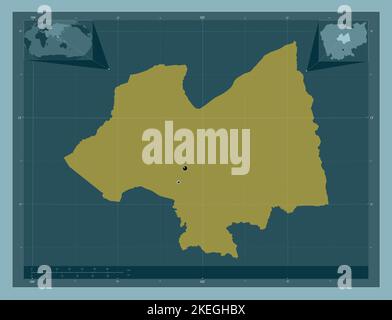Kampong Thum, Provinz Kambodscha. Einfarbige Form. Standorte der wichtigsten Städte der Region. Karten für zusätzliche Eckposition Stockfoto