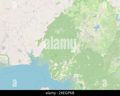 Sud-Ouest, Region Kamerun. Öffnen Sie Die Straßenkarte Stockfoto