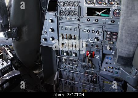 Die Aérospatiale/BAC Concorde ist ein französisch-britisches Überschallflugzeug, das von Sud Aviation und der British Aircraft Corp gemeinsam entwickelt und hergestellt wird Stockfoto