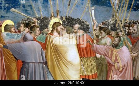 DIE VERHAFTUNG CHRISTI durch Giotto di Bondone *c 1267-1337) Stockfoto