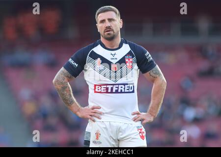 London, Großbritannien. 12.. November 2022. Emirates Stadium, London, 12.. November 2022. England Rugby League vs Samoa Rugby League im Halbfinale der Rugby League 2021 Micky McIlorum aus England Rugby League Kredit: Touchlinepics/Alamy Live News Stockfoto