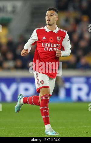 Wolverhampton, Großbritannien. 12.. November 2022. Gabriel Martinelli #11 von Arsenal während des Premier League-Spiels Wolverhampton Wanderers gegen Arsenal in Molineux, Wolverhampton, Großbritannien, 12.. November 2022 (Foto von Gareth Evans/Nachrichtenbilder) in Wolverhampton, Großbritannien am 11/12/2022. (Foto von Gareth Evans/News Images/Sipa USA) Quelle: SIPA USA/Alamy Live News Stockfoto