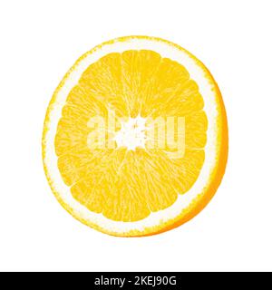 Orangenfrucht. Orangen halb isolieren auf weiß. Datei enthält Beschneidungspfad. Stockfoto